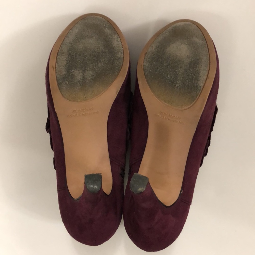 Madden Girl 9 Purple Ankle Boot Heel shoe Platform Ruffle side zipper Excellent - Picture 9 of 11